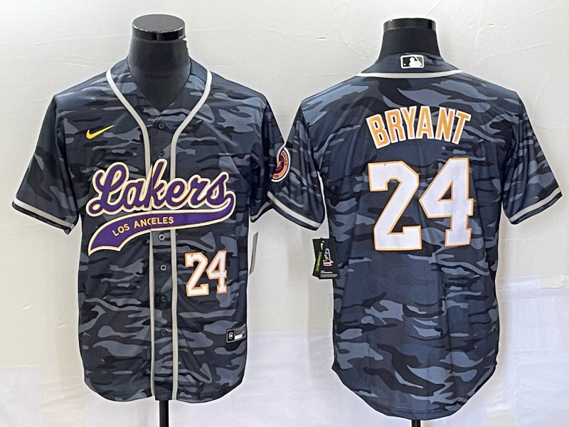 Men Los Angeles Lakers 24 Bryant camo 2023 NBA Jersey style 3